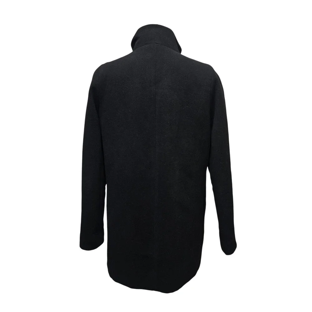 J Crew Black Wool Blend‎ Funnel Neck Coat Jacket Size 6